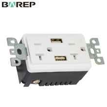 Nuevo receptáculo de diseño Toma de corriente de 20A 125V GFCI con USB